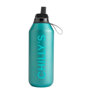 Chilly's Metallic 500ml / 1L Series 2 Flip Bottle Green | FJ4219675
