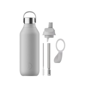 Chilly's Series 2 Bottle and Flip Lid Duo 340ml / 500ml / 1L Bundles Grey | QG6547310