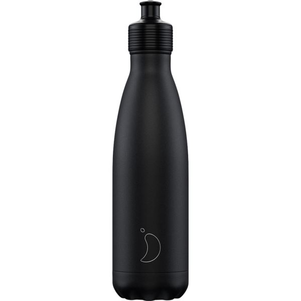 Chilly\'s 500ml / 750ml Original Sports Bottle Black | EM8537204