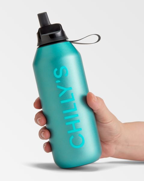 Chilly's Metallic 500ml / 1L Series 2 Flip Bottle Green | FJ4219675