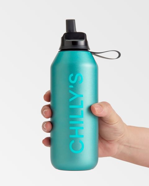 Chilly's Metallic 500ml / 1L Series 2 Flip Bottle Green | FJ4219675