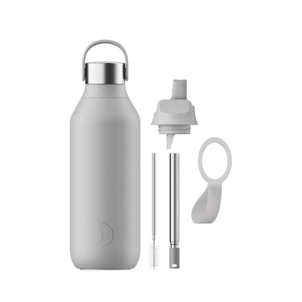 Chilly\'s Series 2 Bottle and Flip Lid Duo 340ml / 500ml / 1L Bundles Grey | QG6547310