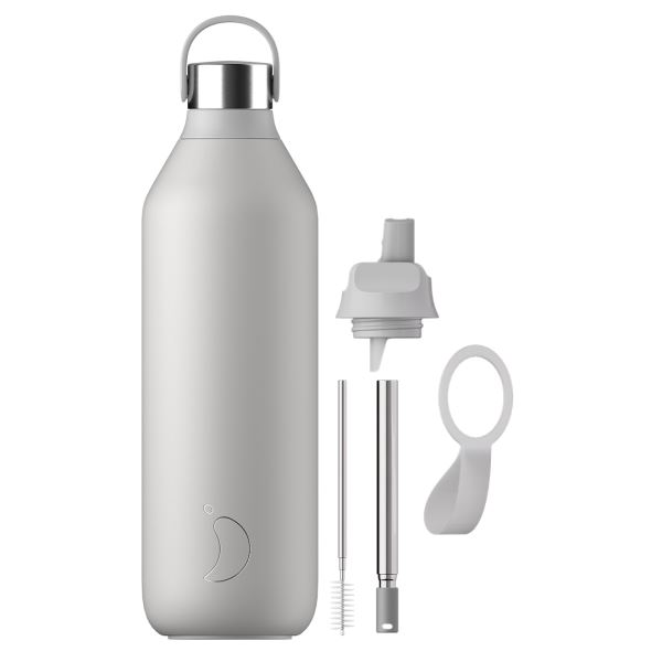 Chilly\'s Series 2 Bottle and Flip Lid Duo 340ml / 500ml / 1L Bundles Grey | AK0158493
