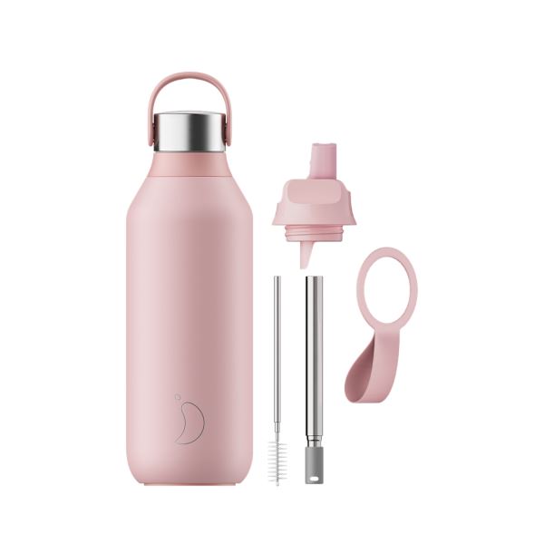 Chilly\'s Series 2 Bottle and Flip Lid Duo 340ml / 500ml / 1L Bundles Pink | EH7680594