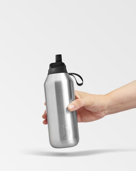 Chilly's Solid Colours 500ml / 1L Series 2 Flip Bottle Grey | ZG5972346